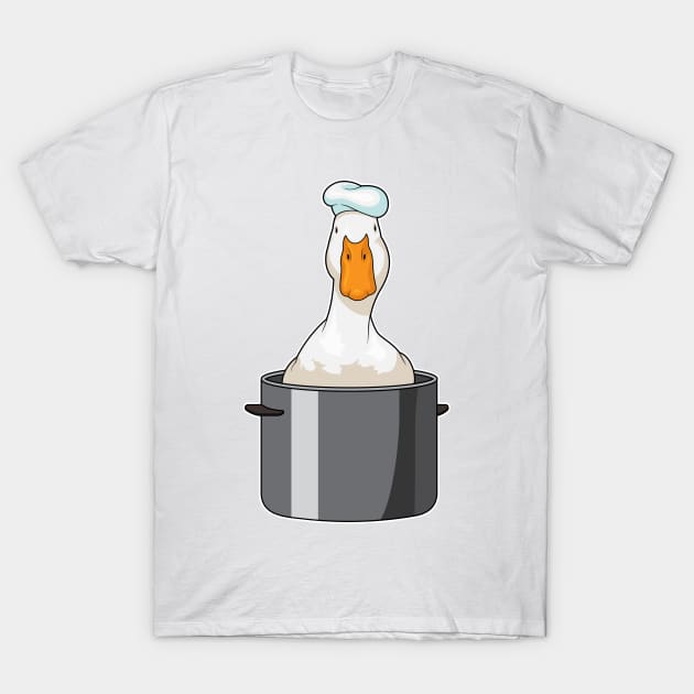 Duck Chef Cooking pot Chef hat T-Shirt by Markus Schnabel